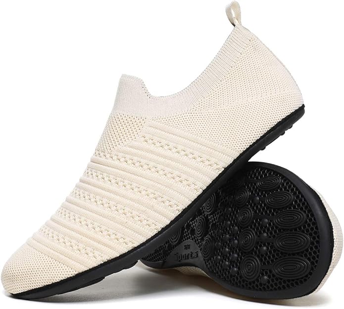 QZKDM Lightweight Slip on Grip Indoor House Slippers Barefoot Non Slip Home by QZKDM