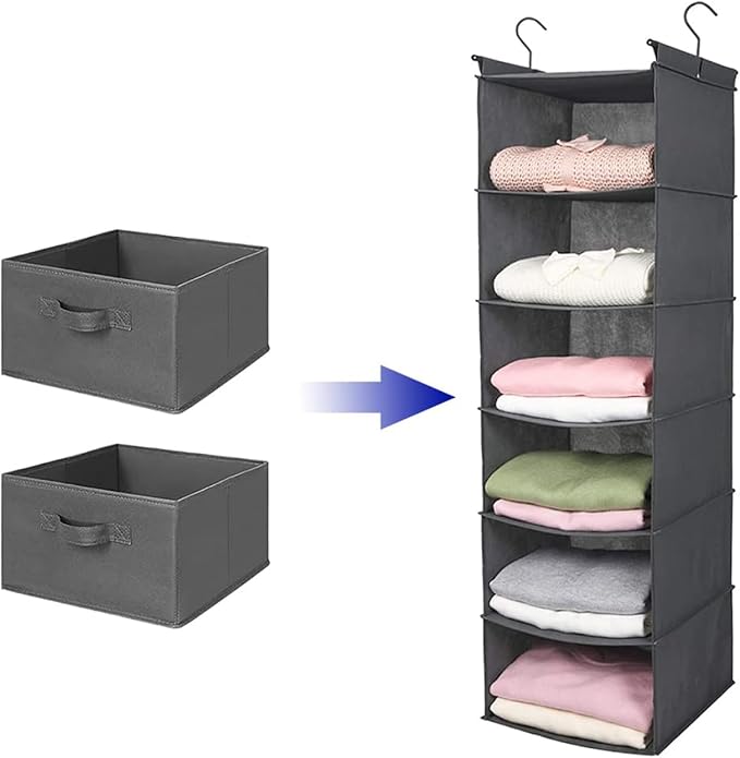 MAX Houser Hanging Shelf Closet Storage Organizer Removable Drawers ，Hanging - Image 4