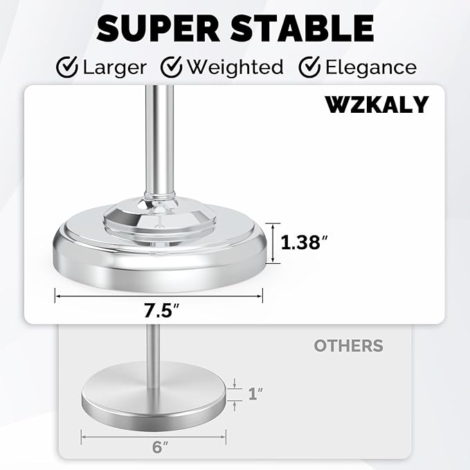 Toilet Paper Holder Stand, Polished Chrome Toilet Paper Holder Free Standing - Image 5