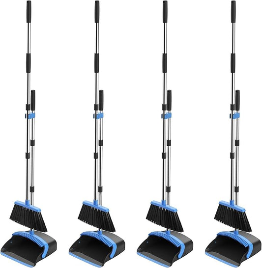 Broom and Dustpan Set, 52-in Long Adjustable Handle Broom Dustpan Combo by NACENA