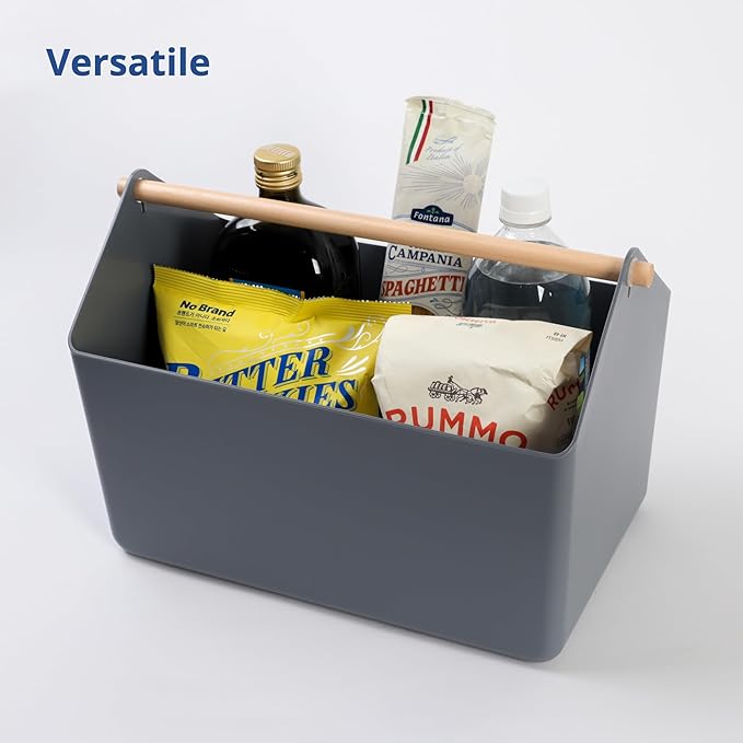 BLUE GINKGO Large Storage Basket – Plastic Caddy - Image 3