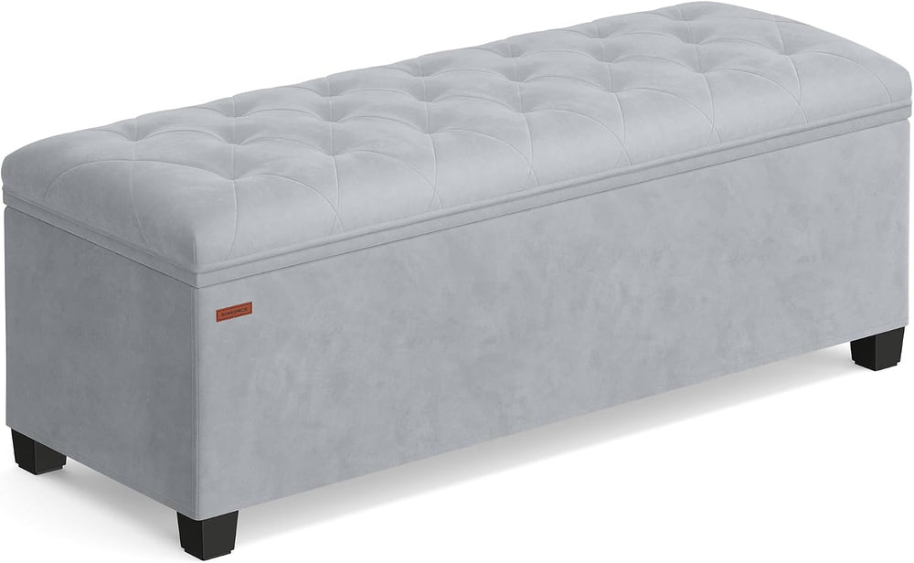 SONGMICS Velvet Storage Ottoman Bench, Foot Rest