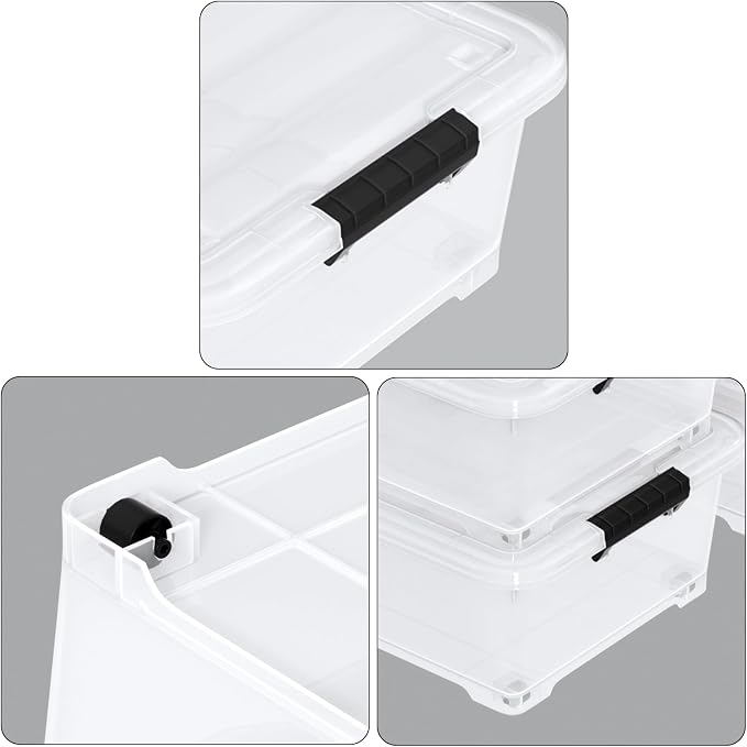 50 Quart Large Clear Plastic Under Bed Storage Bins - Image 3