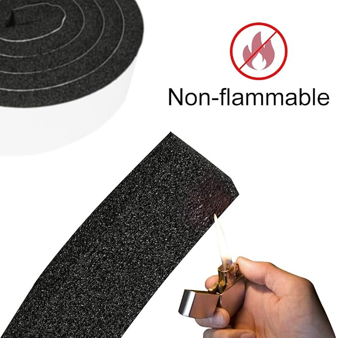 2 Rolls 1 Inch W 3/8 Inch T Weather Stripping Air Conditioner Open Cell Foam - Image 6