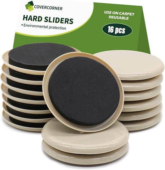 Furniture Sliders for Carpet 16PCS by COVERCORNER