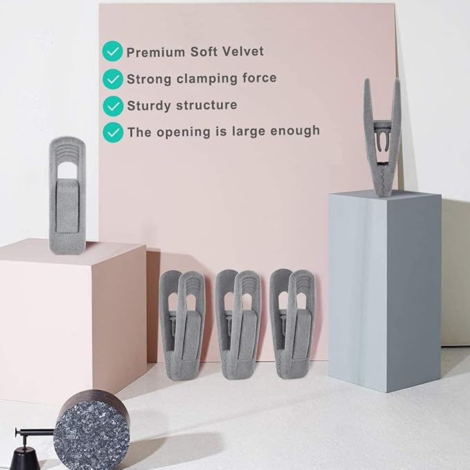 Grey Hanger Clips for Velvet Hangers - Image 6