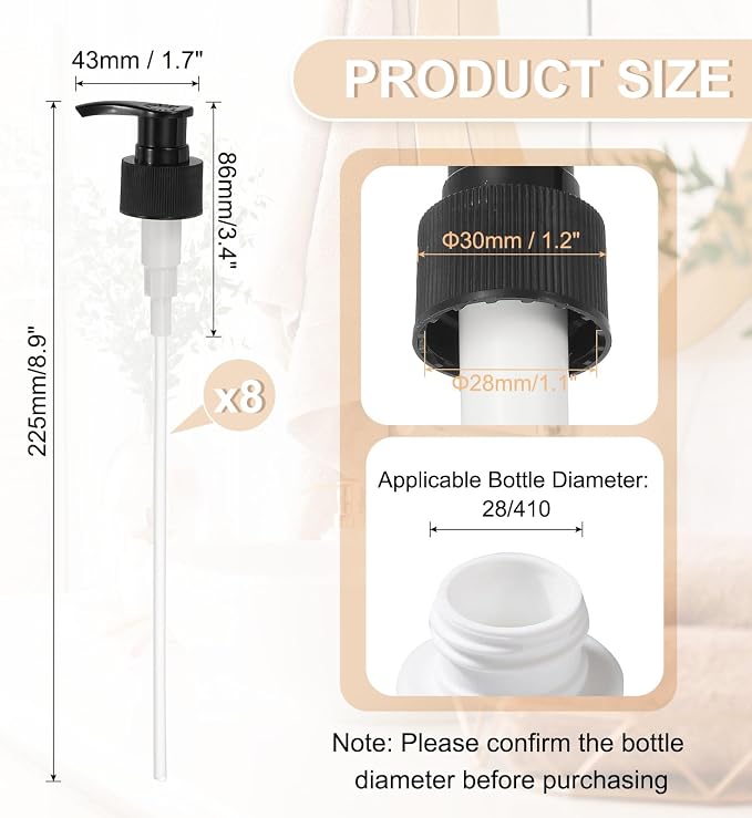 uxcell 8 Pcs Soap Dispenser Pump Heads Soap Dispensers Top Pumps Replacement - Image 2