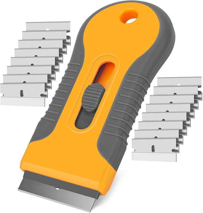 Razor Blade Scraper Tool with 15pcs Extra Blades, Old Label, Decal Sticker by KeFanta