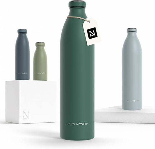 LARS NYSØM Stainless Steel Insulated XL Water Bottle 12oz 17oz 25oz 34oz 51oz | by LN