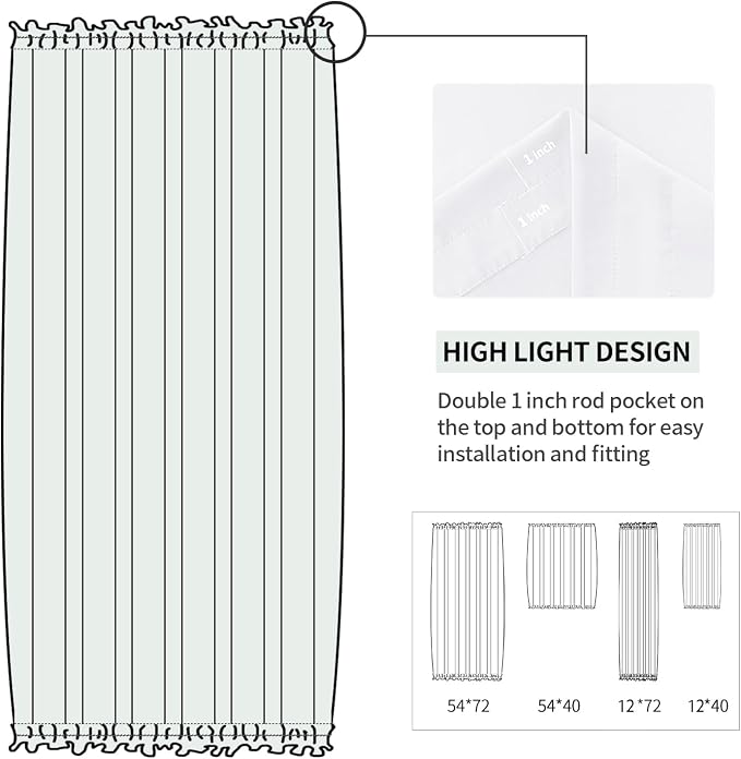 DWCN French Door Curtains – Rod Pocket Thermal Curtain - Image 3