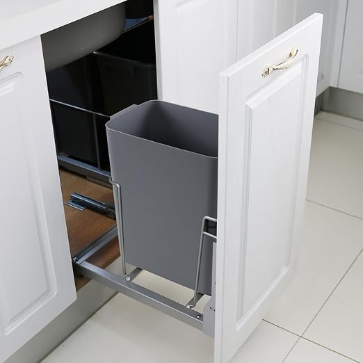Xyskin Grey Plastic Trash Can, Garbage Container Bin, Trash Wastebasket - Image 4