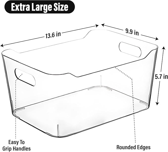 Clear Extra Large Plastic Storage Bins, Pantry Organizers and Storage - Image 2