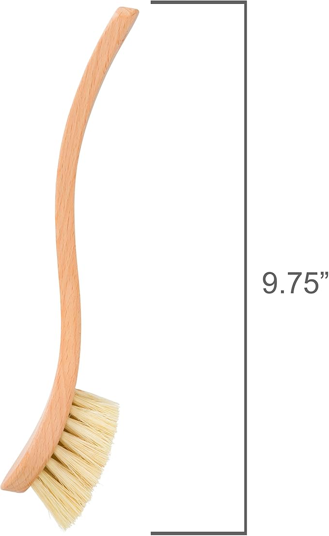 Redecker Curved Dish Brush, Strong Natural Tampico Fiber Bristles, Ergonomic - Image 3