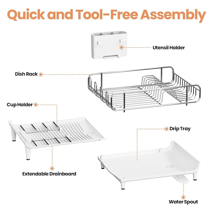 Expandable Dish Drying Rack, Foldable Dish Rack - Image 7