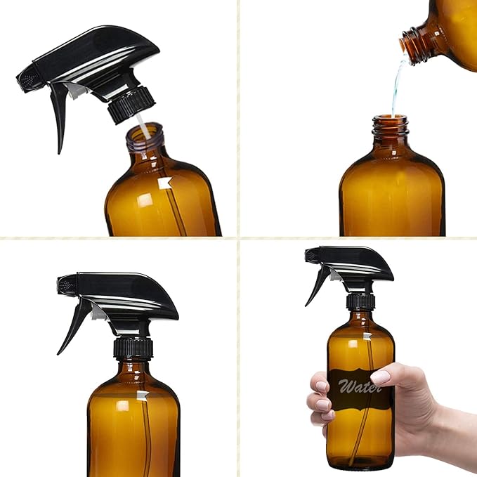 Amber Glass Spray Bottles For Cleaning Solutions - Image 6