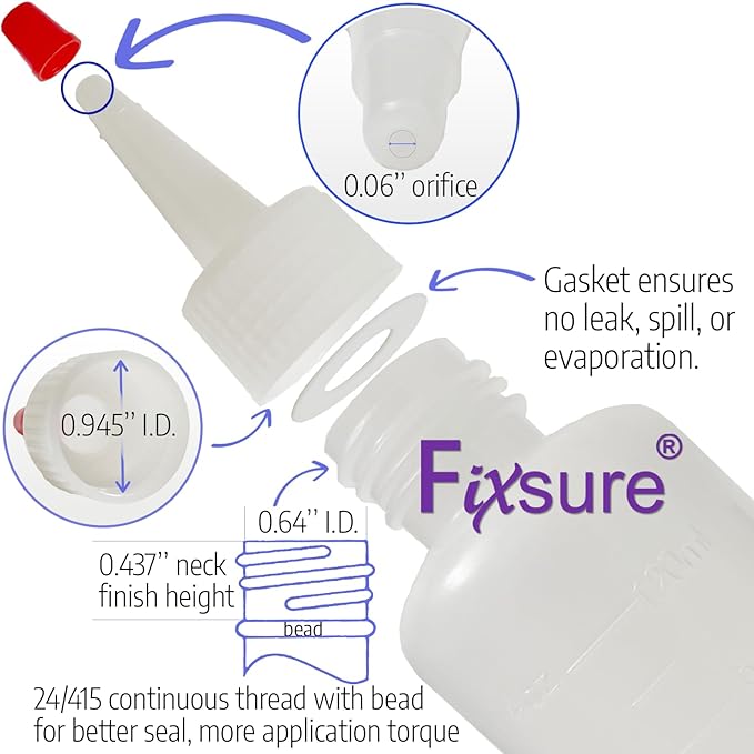 Plastic Squeeze Bottles with Red Tip Cap, 4 Oz Squirt Bottle - Image 3