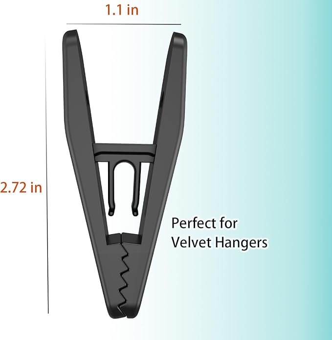 Hanger Clips Perfect for Velvet Hangers, Non-Slip Plastic Clips Pant Skirt - Image 6