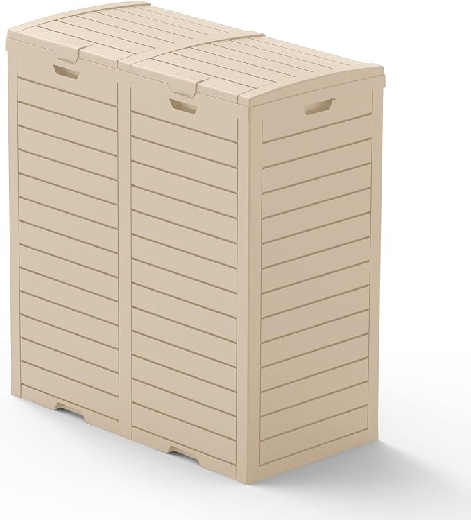 62 Gallon Outdoor Trash Can, Waterproof Resin Trash Can - Image 2