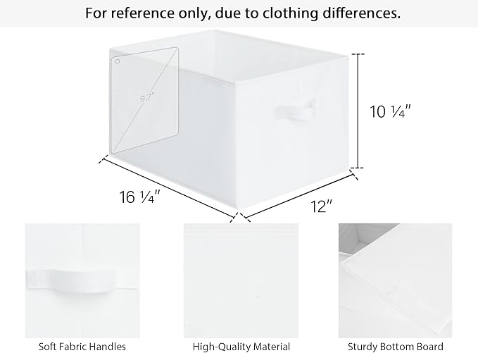 StorageWorks Storage Baskets for Shelves, Foldable Fabric Closet Storage Bins - Image 2