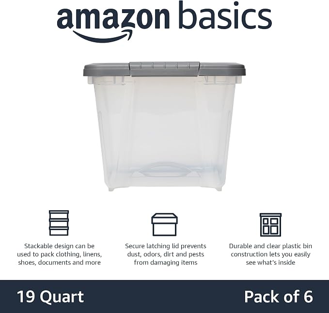 Amazon Basics Plastic Storage Containers - Image 2