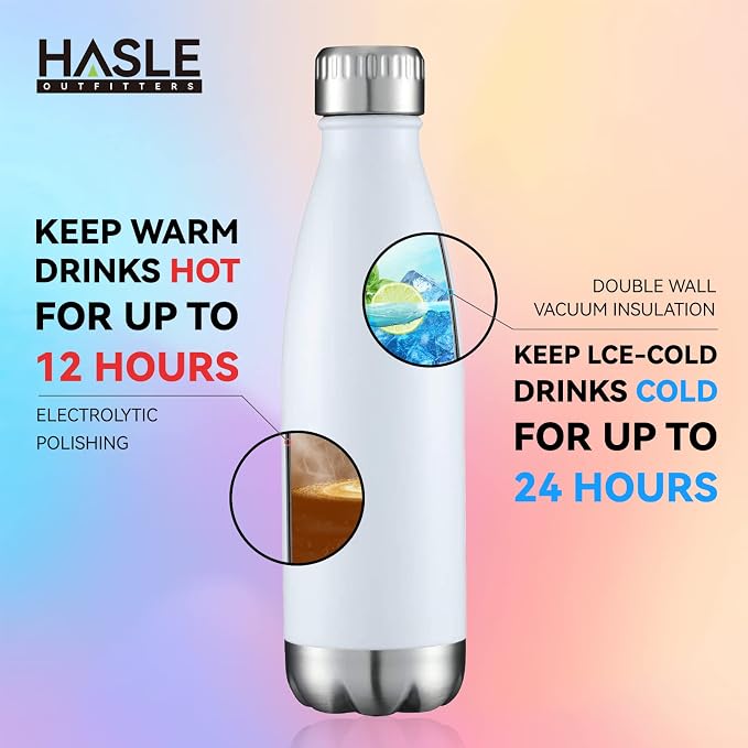 HASLE OUTFITTERS 17oz Stainless Steel Water Bottles, Vacuum Insulated Water - Image 4