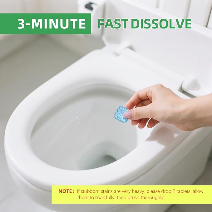 Toilet Bowl Cleaner Tablets 30 Big Pack Fast Dissolve Plastic-free Septic Safe - Image 2