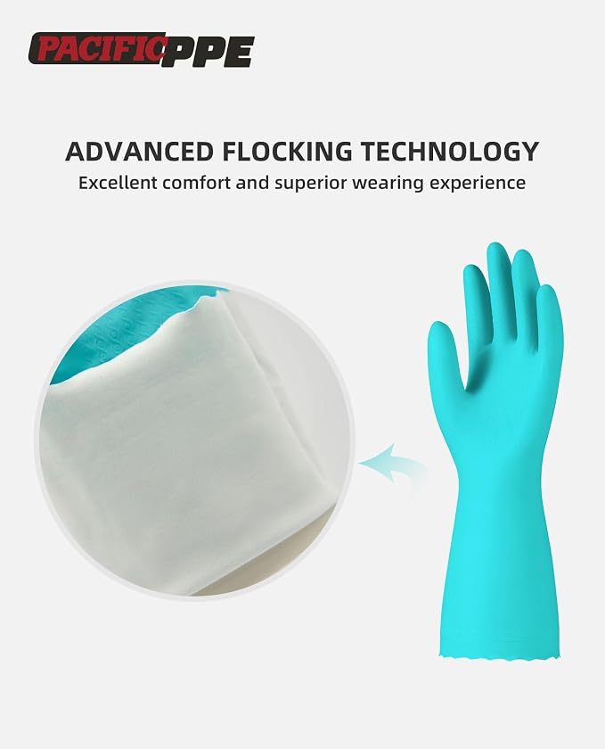 PACIFIC PPE 2 Pairs Reusable Dishwashing Cleaning Gloves - Image 2
