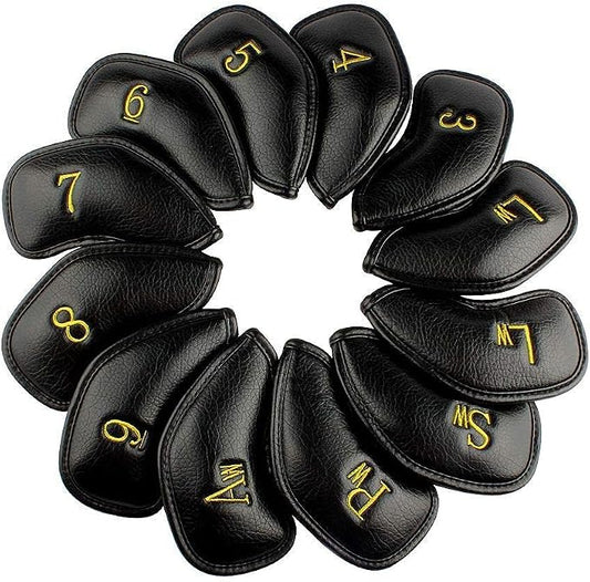 CRAFTSMAN GOLF 12pcs or 1pc Thick Synthetic Leather Golf Iron Head Covers Set by CRAFTSMANGOLF