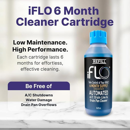 iFLO® Smart A/C Drain Line Cleaner and Drain Pan Cleaner Cartridge Concentrate - Image 2