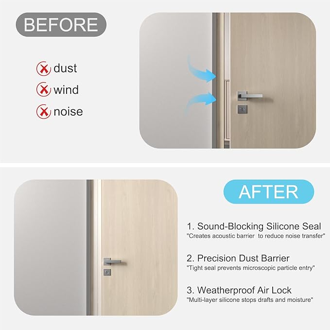 Heavy-Duty 20 ft x 3 in Weather Stripping, Extra Thick 2mm Door Draft Stopper - Image 4