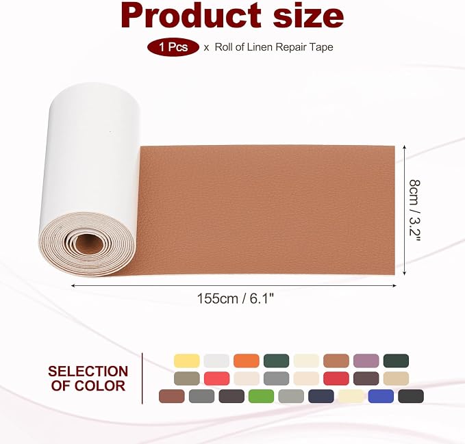 PATIKIL Leather Patches Tape for Furniture, 3.2 x 61 Inch Self Adhesive Vinyl - Image 2