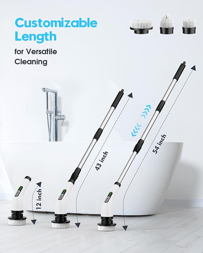 Electric Spin Scrubber for Cleaning Bathroom: Cordless Power Shower Scrubber - Image 3