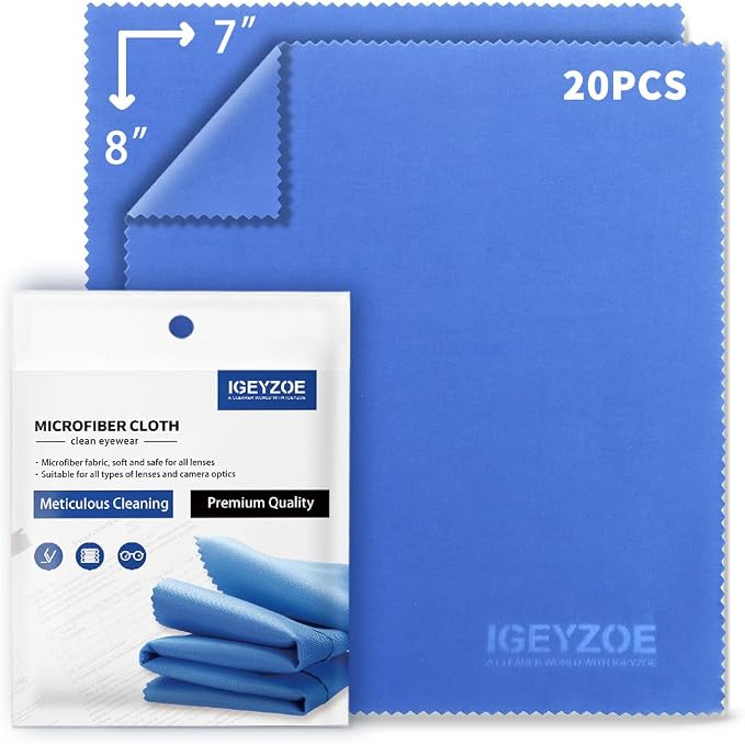 20 Pack Microfiber Glasses Cleaning Cloths by iGeyzoe
