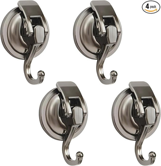 Suction Cup Hooks for Shower, 4 Pack, Glass Door, Tile – Loofah, Bath Robe Hook by Apkhgtb