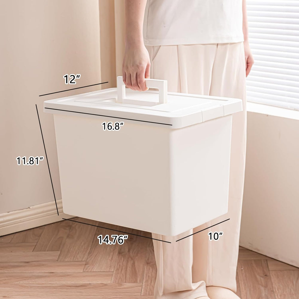 4-Pack 27 Quart Stackable Storage Bins with Lids ，With handle