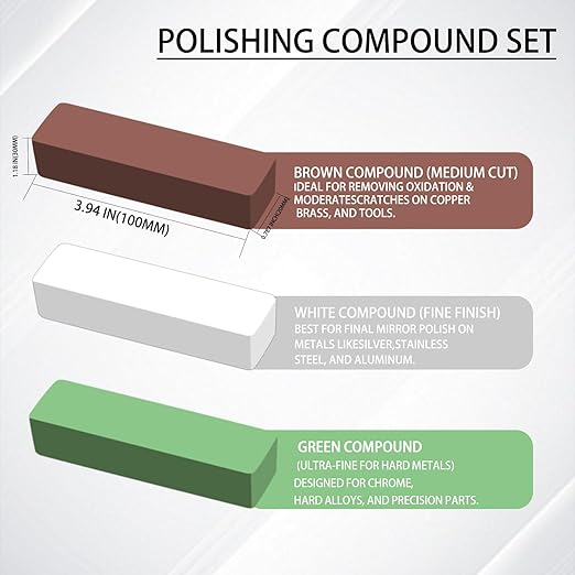 6PCS Buffing Wheels for Drill and 3 PCS Polishing Compounds, Wheel Polishing Kit - Image 5