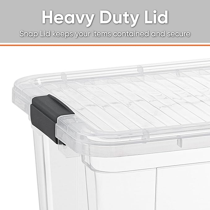 Superio Storage Bins with Lids- 4 Pack, 21 Qt Clear Boxes - Image 4