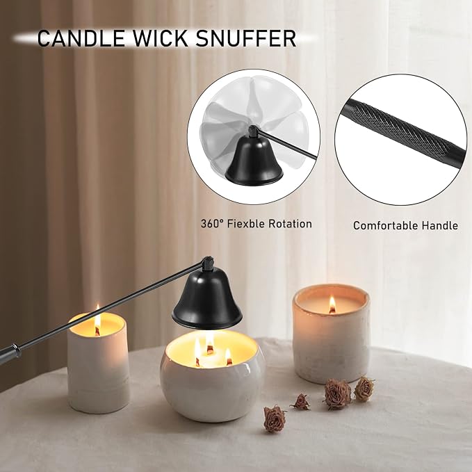 5IN1 Candle Accessory Set, Candle Wick Trimmer Cutter, Candle Snuffer & Candle - Image 4