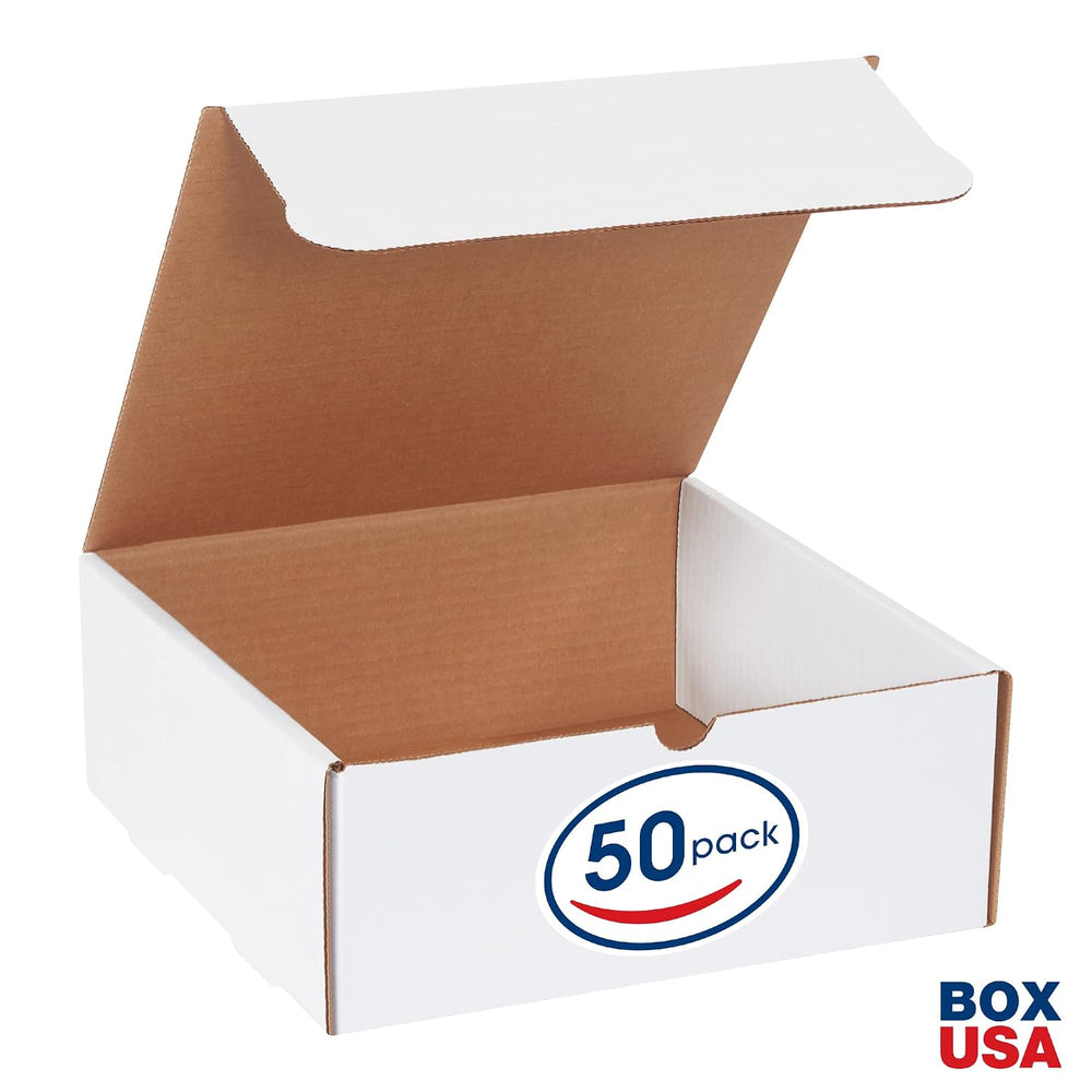 BOX USA BM10104 10"L x 10"W x 4"H, White (Pack of 50)