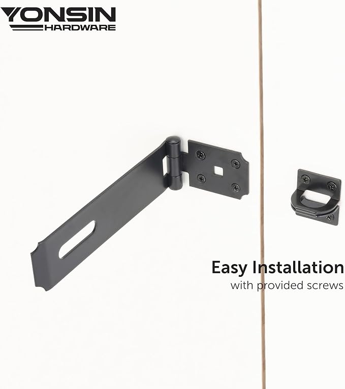 7-1/2" Door Padlock Safety Hasp Latch Heavy Duty, Door Hasp Clasp Lock Gate - Image 3