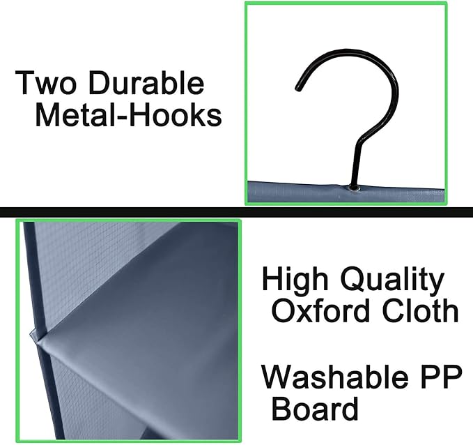Hanging Closet Organizer and Storage 3-Shelf, Easy Mount Foldable Hanging - Image 7
