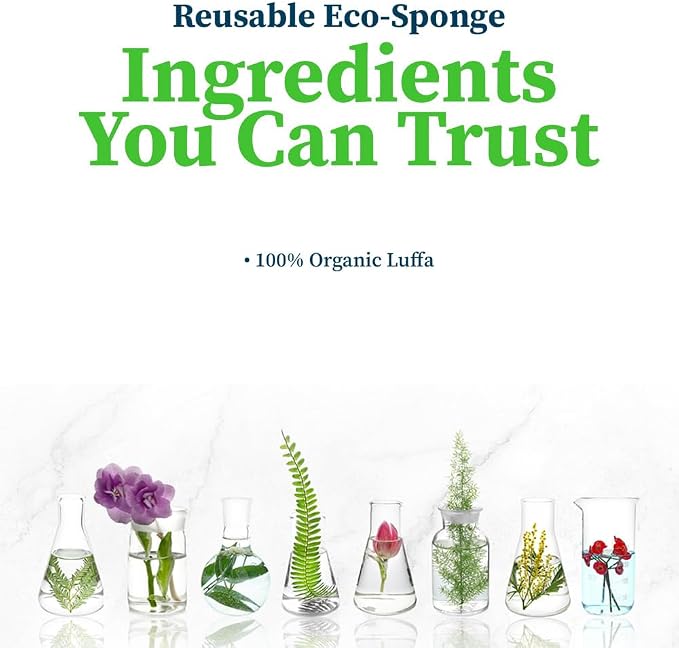 Truly Free Natural Cleaning Sponges, 100% Organic Luffa Dish Scrubber, - Image 4
