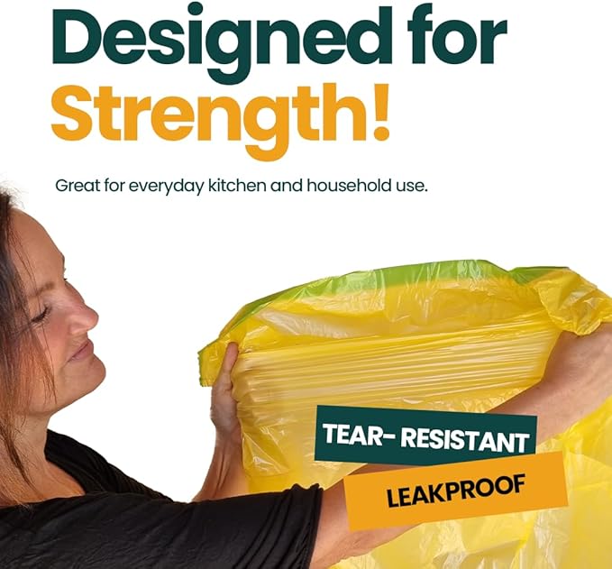 13 Gallon Trash Bags with Drawstrings, 40 Bags Made from 50% Recycled Plastic - Image 6