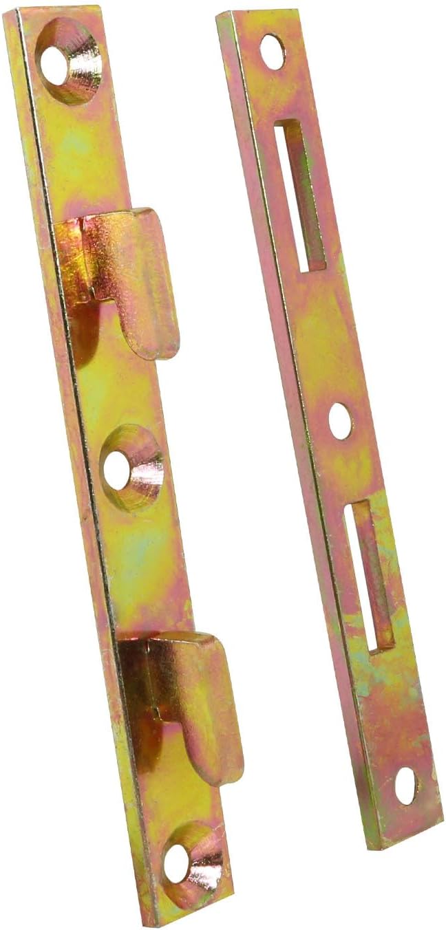 4Sets Bed Rail Mounting Brackets Hidden Tongue and Groove Connectors for Bed Frames Reinforcement Hardware for Wooden Furniture 3087 127mm Heavy Duty Galvanized and Color Coated Steel