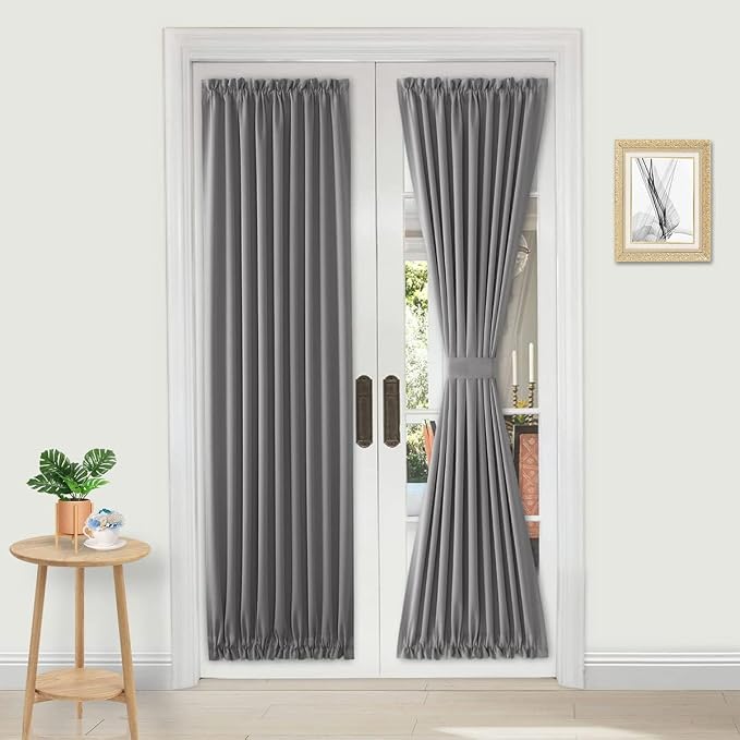 DWCN French Door Curtains – Rod Pocket Thermal Blackout Curtain by DWCN