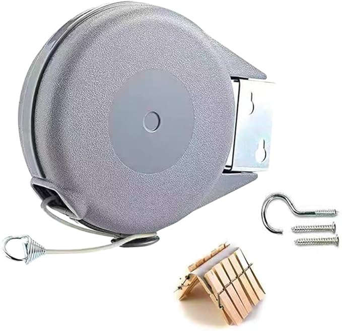 Retractable Clothesline Used to Outdoor，39 feet PVC Line Retracting，Including by Unknown