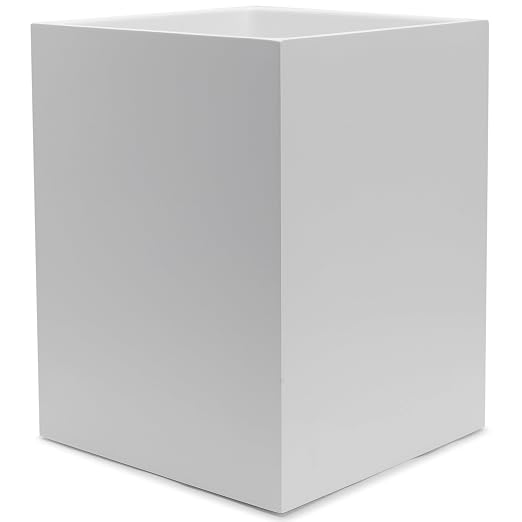 Matte White Square Small Trash Can, 2 Gallons / 7.5L Garbage Can, Waste Basket by YEWDesign