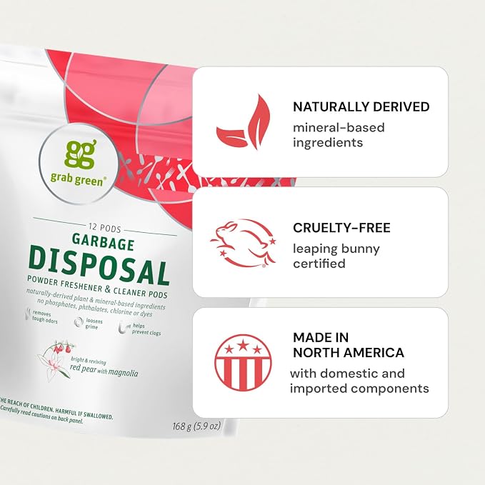 Grab Green Garbage Disposal Freshener and Cleaner Pods, Tangerine - Image 3