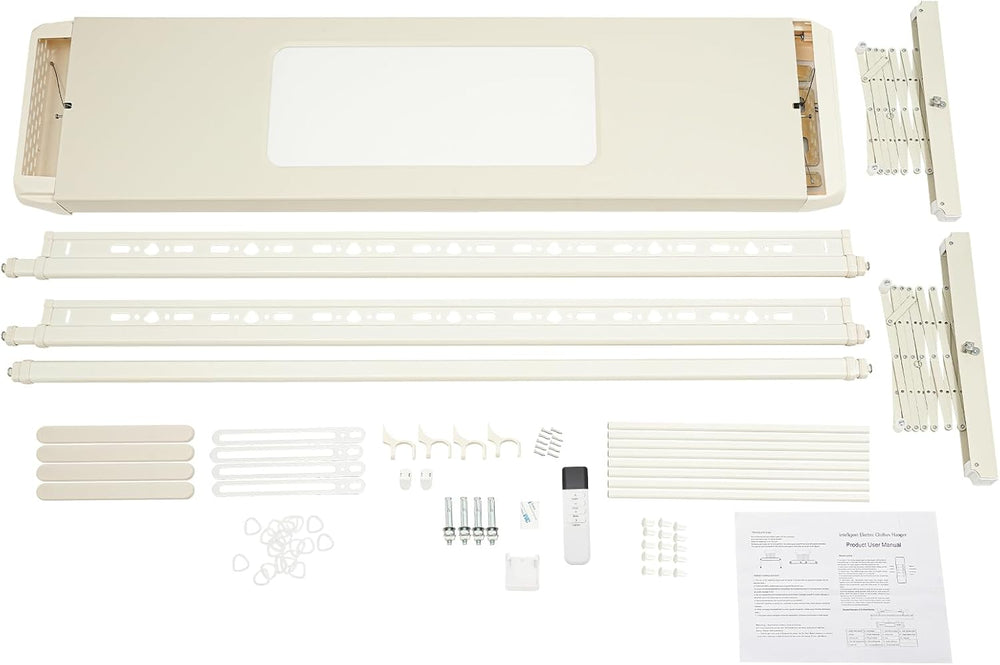 Electric Retractable Airing Rack Off-White Color, Ceiling Clothesline 77lbs L...