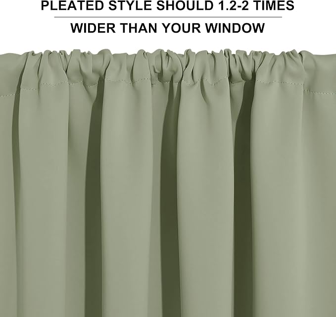 RYB HOME 84 inches Green Curtains - Image 8